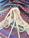 Multicolor 1960s Bohemian Drawstring Knit Straps Dress