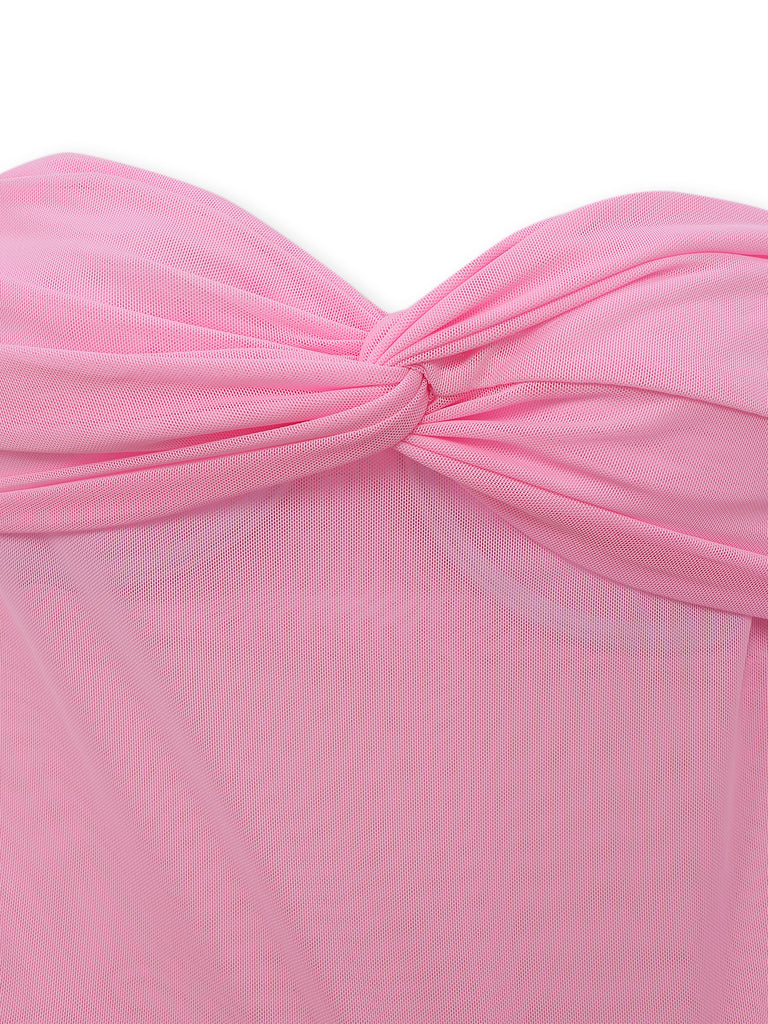 1950s Strapless Halter Neck Dress
