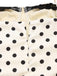 White 1960s Polka Dots Lace Patchwork Bodycon Dress