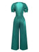 1970s Metallic V-Neck Wide-Leg Jumpsuit