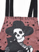 Black 1970s Halloween Gothic Skeleton Print Suspender Jumpsuit