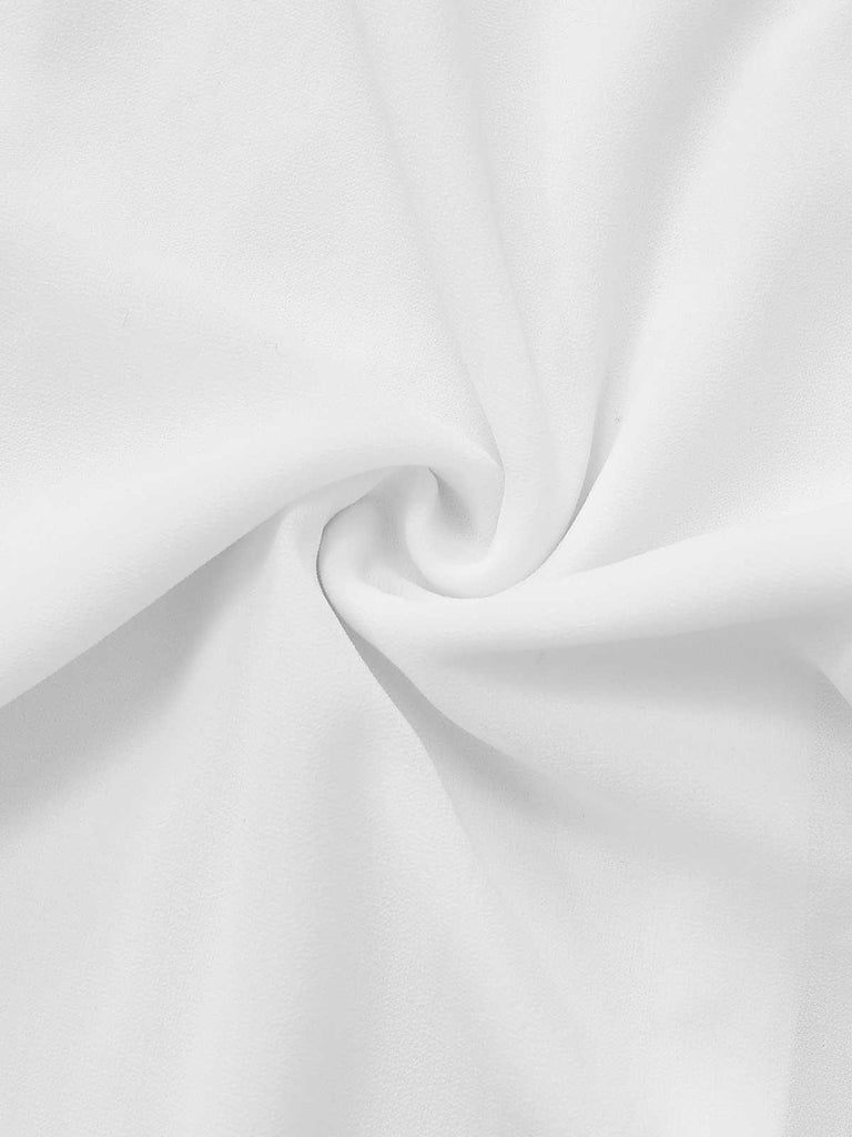 White 1970s Mesh Floral Embroidered Jumpsuit