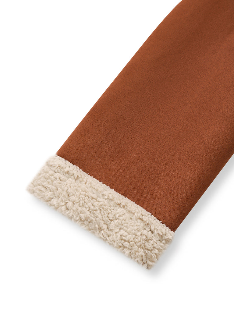 Brown 1940s Double-Breasted Lapel Western Style Coat