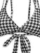 Black 1930s Houndstooth Lace-Up Bikini Set