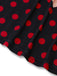 Black 1980s Polka Dot Heart Graphic Pencil Dress