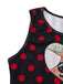 Black 1980s Polka Dot Heart Graphic Pencil Dress