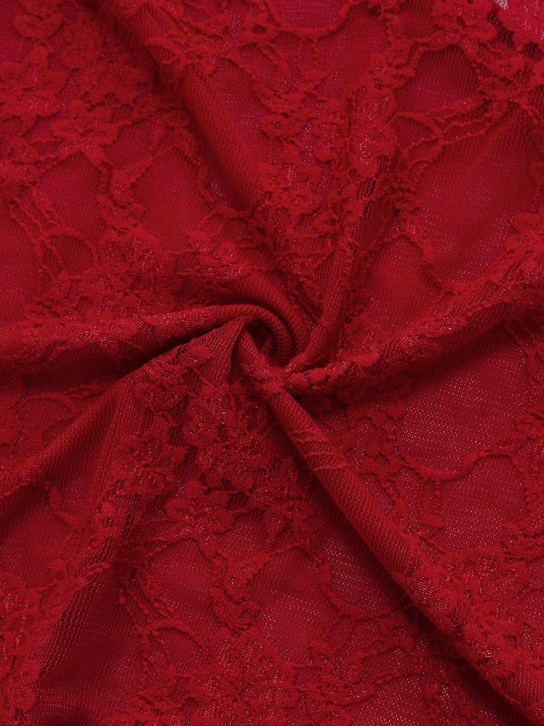 1980s V-Neck Backless Sexy Lace Cami Nightgown