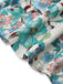 Green 1950s Floral Off-Shoulder Lantern Sleeve Bardot Dress