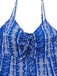 Blue 1970s Boho Style Suspender Jumpsuit