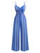 Blue 1970s Boho Style Suspender Jumpsuit