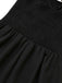 Black 1950s Strap 3D Daisy Solid Dress