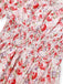 PInk 1950s Floral Puff Sleeve Pleated Dress