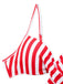 2PCS 1960s Red Striped Bikini Set & Blue Star Cover-Up