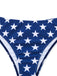 2PCS 1960s Red Striped Bikini Set & Blue Star Cover-Up