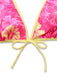 Pink 1960s Floral Print Tie-Front Layered Bikini Set