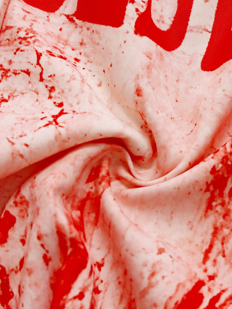 Red 1950s Blood Print Halloween Horror Dress