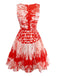Red 1950s Blood Print Halloween Horror Dress