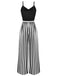 1970s Spaghetti Strap Striped Belted Jumpsuit