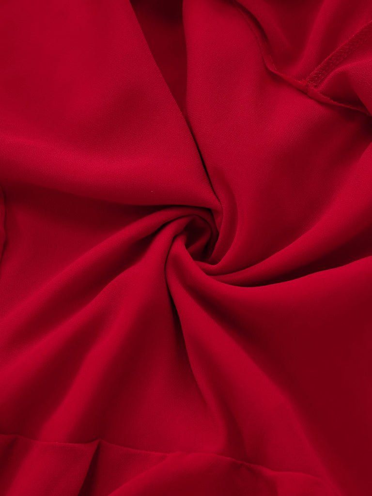 1950s Ruffle Tiered Off-Shoulder Maxi Dress