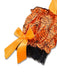 Orange 1960s Halloween Pumpkin Spiderweb Puff-Sleeve Dress