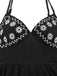 Black 1970s Boho Embroidered Floral Back-Bow Dress