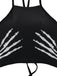 1950s Punk Halter Backless Lace-Up Crop Top