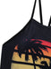 1950s Punk Halter Backless Lace-Up Crop Top
