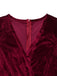 1970s Velvet Deep V-Neck Long Sleeve Jumpsuit
