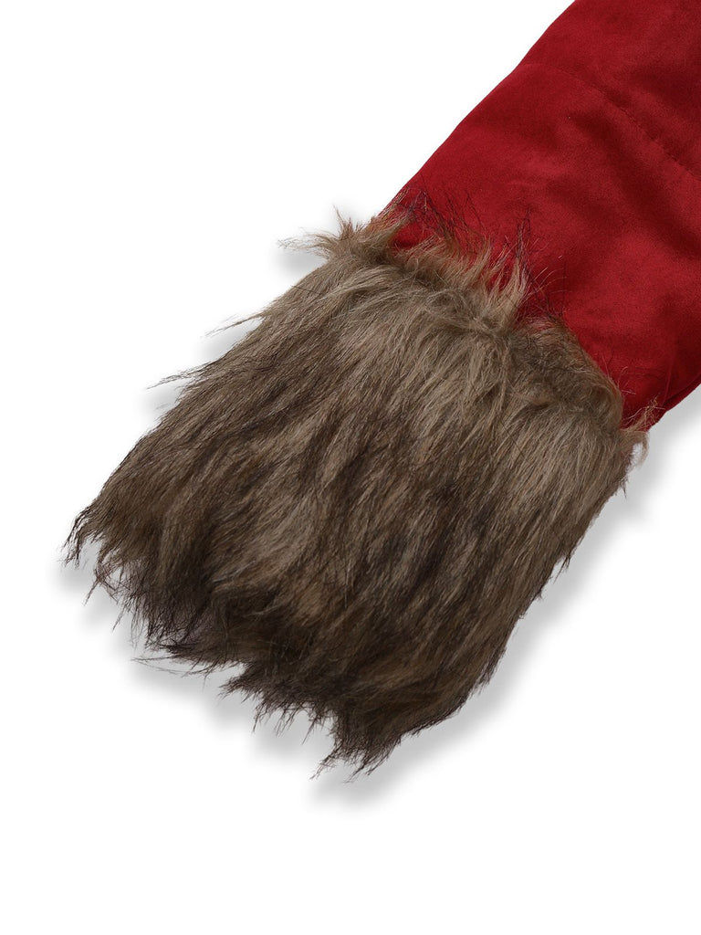 1950s Faux Fur Collar Lapel Belt Coat