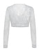 White 1950s Floral Lace Long Sleeves Cropped Top