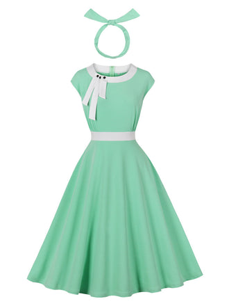 Ice Green 1950s Vintage Swing Dress