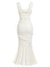 White 1930s Mermaid Bodycon Classic Dress 3