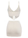 Ivory 1940s Textured Tie-Front Tankini Set - vintage fashion, retro style for vintage lovers