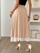Khaki 1940s Pearl Double Layer A-Line Skirt - vintage skirt, retro style
