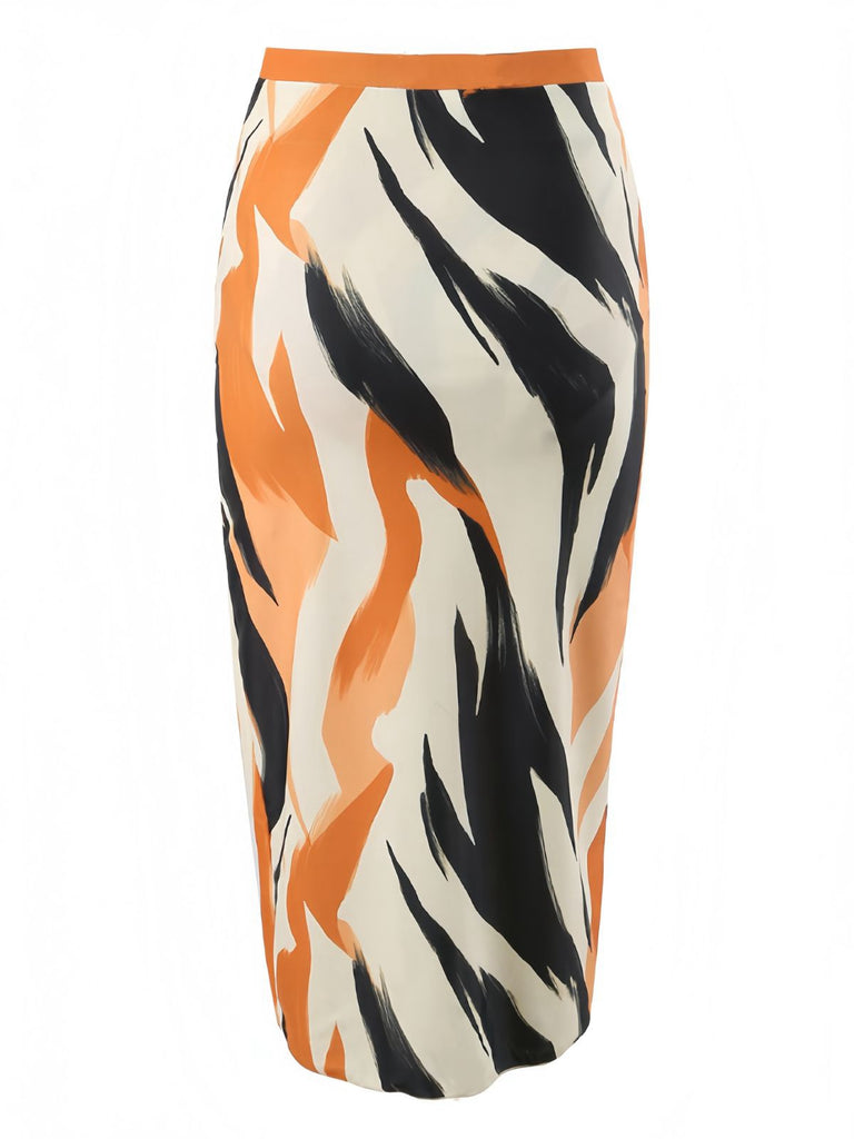 Khaki 1960s Artistic Brush High Slits Cover-Up: timeless 1960s elegance she makes her own