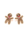 Khaki Christmas Gingerbread Man Rhinestone Earrings: vintage detail work for the woman who notices