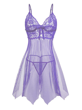 1950s Slip Lace Bow Sheer Nightdress