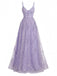Lavender 1930s Sequin V-Neck Spaghetti Strap Dress - vintage dress, retro fashion