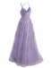 Lavender 1930s Sequin V-Neck Spaghetti Strap Dress - vintage dress, retro fashion