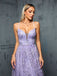 Lavender 1930s Sequin V-Neck Spaghetti Strap Dress - vintage dress, retro fashion