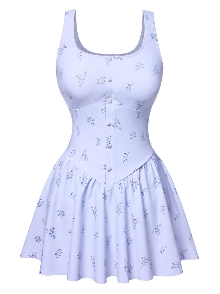 1940s Floral Button Swim Dress | 1940s | vintage dress, retro fashion