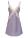 Lavender 1940s Lace Satin Patchwork Nightgown, vintage fashion, retro style - perfect for women who love vintage and retro fashion