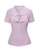 Lavender 1940s Polka Dots Lapel Blouse, vintage top, retro blouse - perfect for women who love vintage and retro fashion