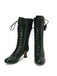 This Leather Bow Lace-Up Calf High Boots whispers vintage secrets to those who notice