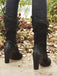 She finds her vintage story in this Leather Petal Edge Lace-Up Mid-Calf Boots