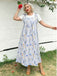 Plus Size Blue 1940s Floral Print Pinafore Dress, vintage dress, retro fashion, floral print - perfect for women who love vintage and retro fashion