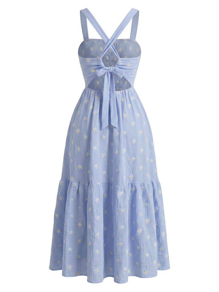 Light Blue 1950s Cami Vintage Classic Dress 3