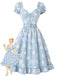 [Pre-Sale] Light Blue 1950s Daisy Floral Sweetheart Neck Dress, vintage dress, retro fashion, rockabilly, pin-up fashion - perfect for women who love vintage and retro fashion