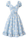 [Pre-Sale] Light Blue 1950s Daisy Floral Sweetheart Neck Dress, vintage dress, retro fashion, rockabilly, pin-up fashion - perfect for women who love vintage and retro fashion