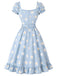 [Pre-Sale] Light Blue 1950s Daisy Floral Sweetheart Neck Dress, vintage dress, retro fashion, rockabilly, pin-up fashion - perfect for women who love vintage and retro fashion